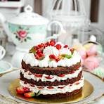 Chocolate cake with drip and toppings